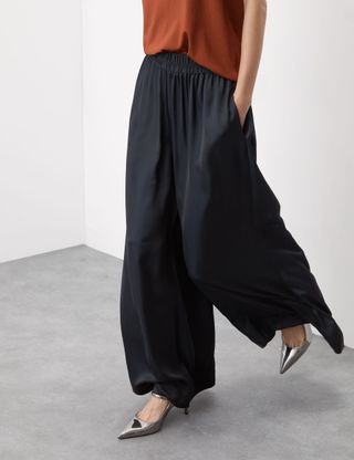 Satin Wide Leg Trousers