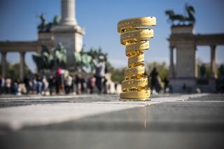 The Giro d'Italia Infinito trophy in Budapest