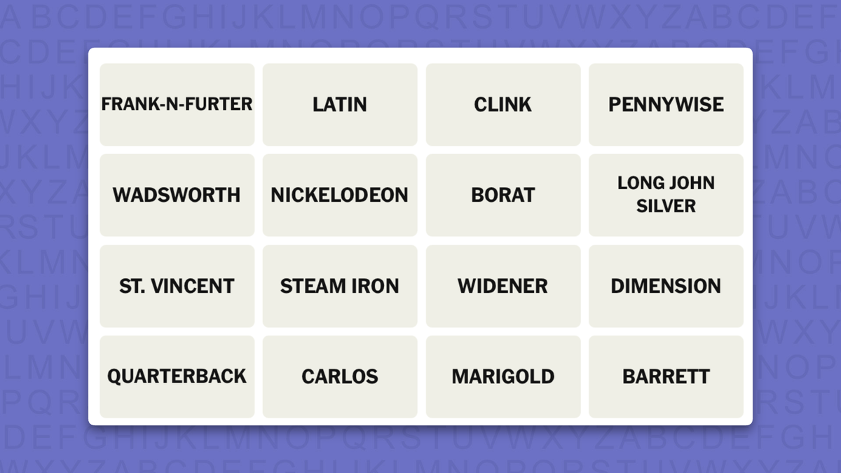 NYT Connections hints for game 1193 on a purple background