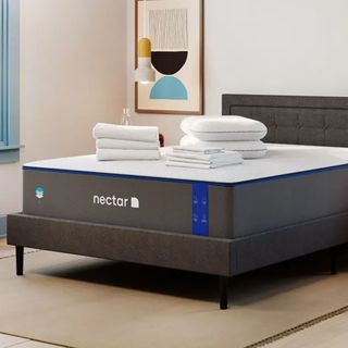 Best mattress on offer in bedroom on bed frame lifestyle shot 