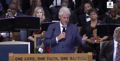 Bill Clinton speaking at Aretha Franklin's funeral.