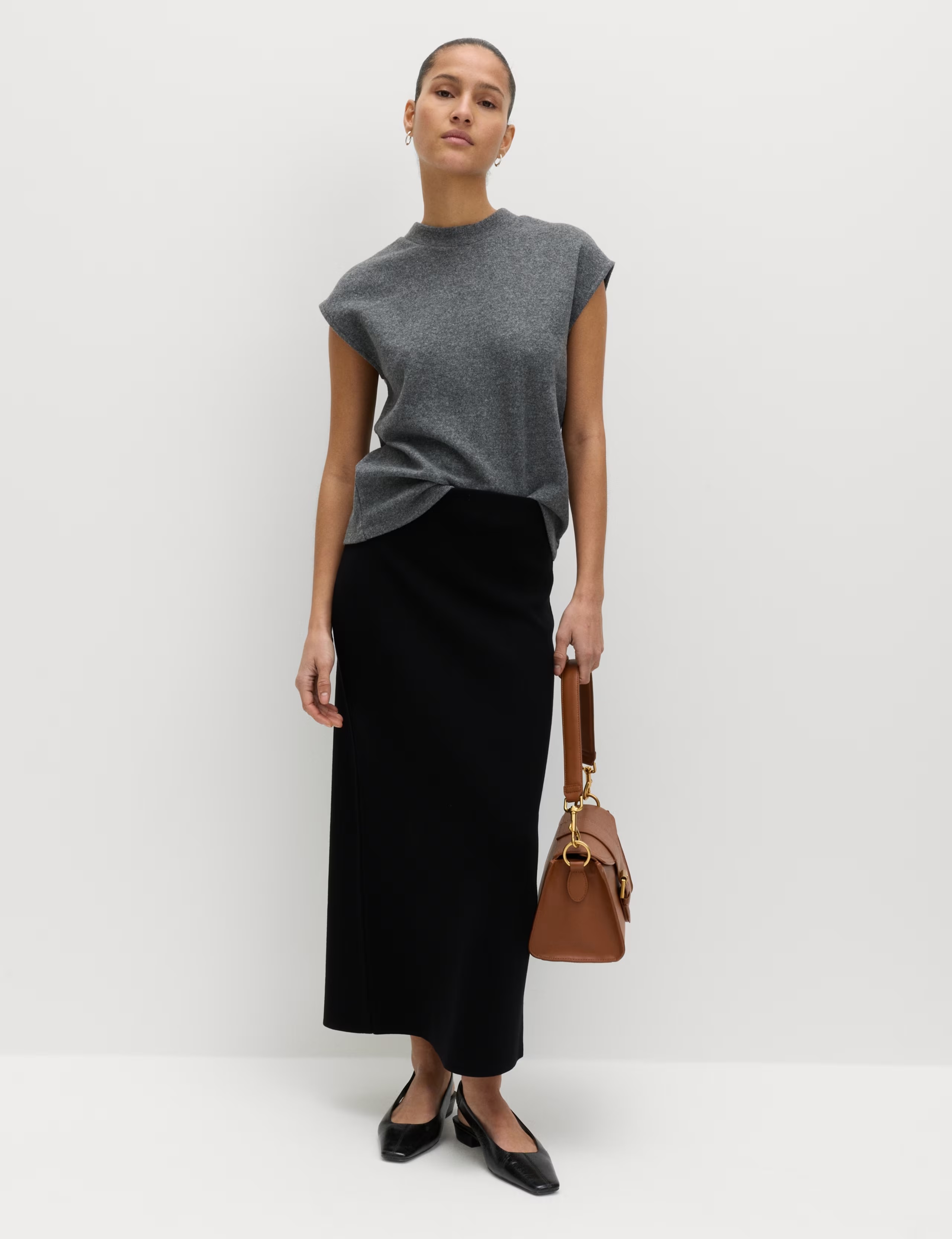 Knitted Midaxi Column Skirt