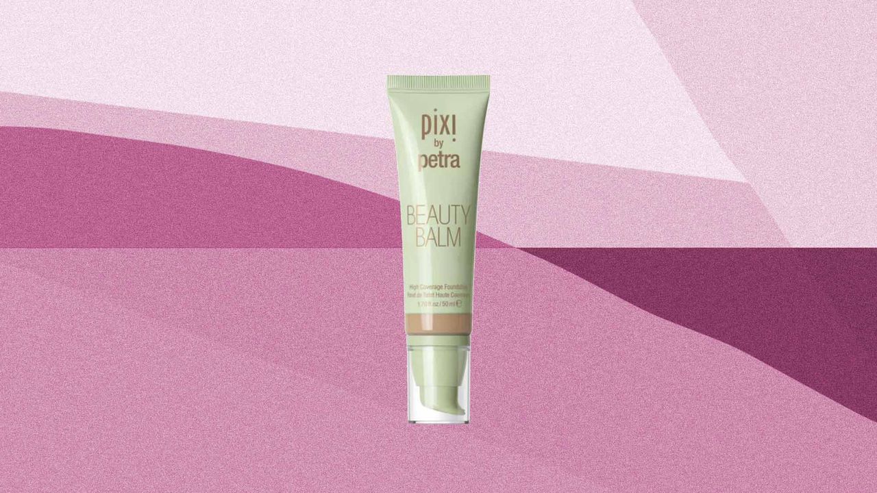 An image of Pixi Beauty Balm on a graphic background