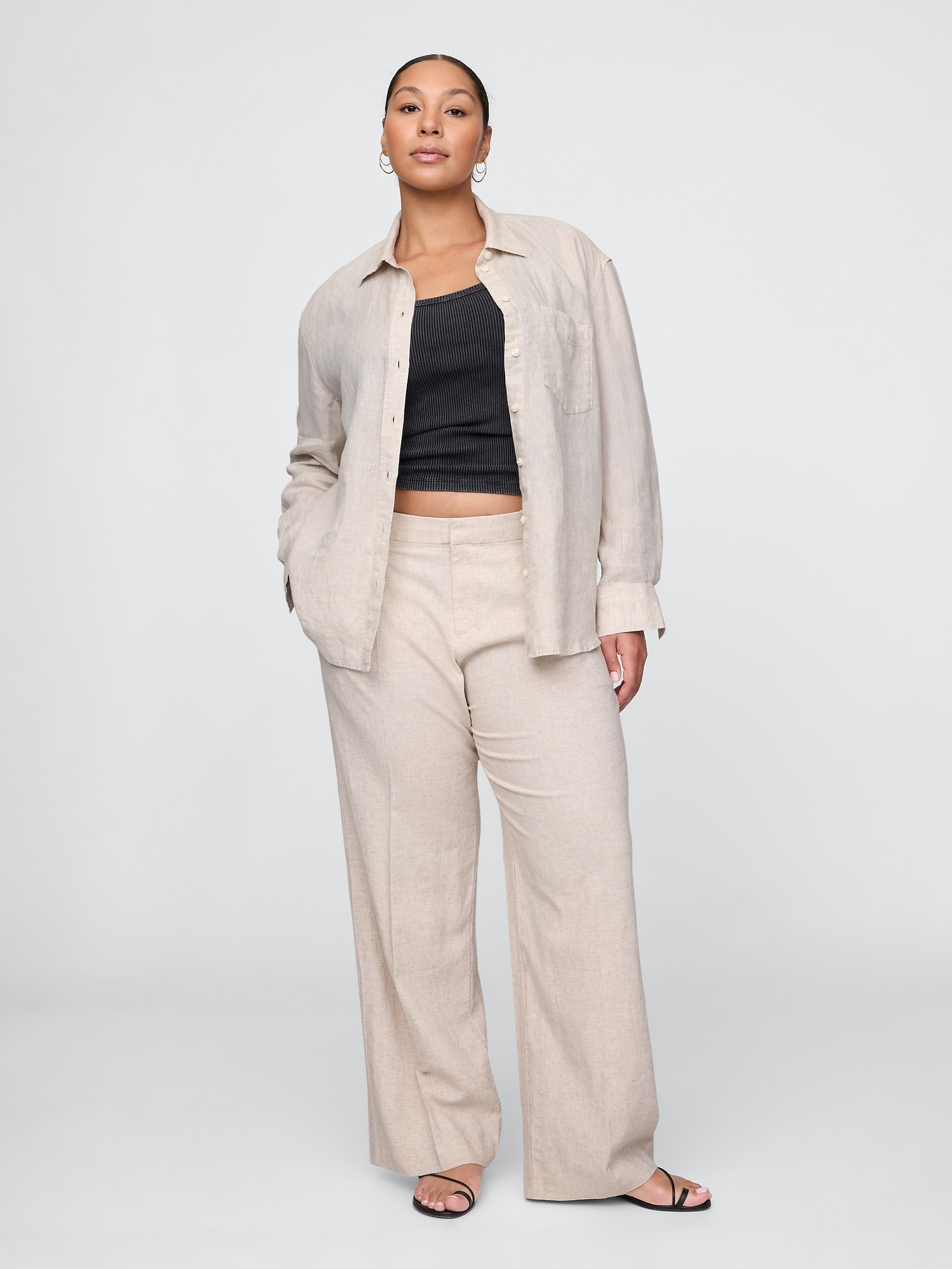 Gap, 365 Low Rise Linen-Blend Trousers