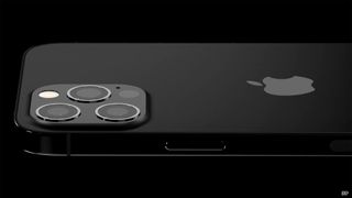 Render of the back of an iPhone 13 Pro in matte black