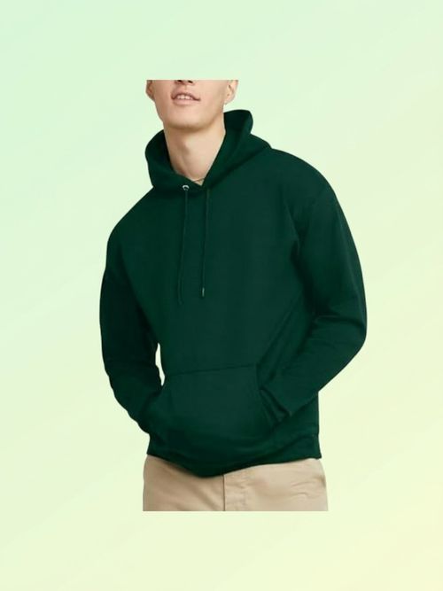 Hanes Men's Pullover Ecosmart Hooded Sweatshirt, Deep Forest