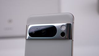 Google Pixel 8 Pro hands-on camera bar with temperature sensor