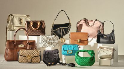 A group shot of all the iconic handbags chosen by our fashion editor