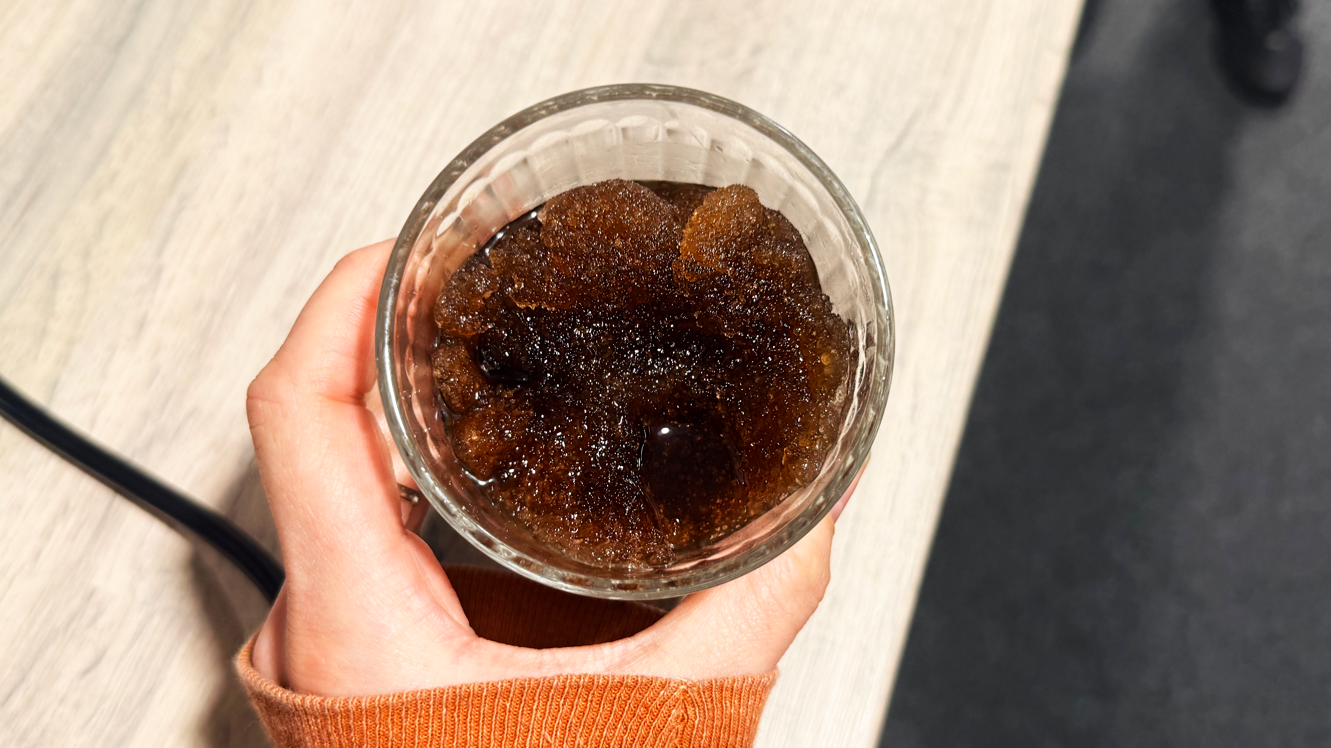 a photo of a slushie made on the inoviva slushie machine