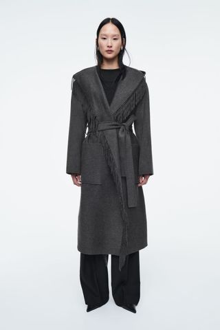 Fringed Double-Faced Wool Coat