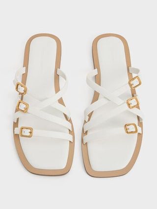 Strappy Buckled Slide Sandals