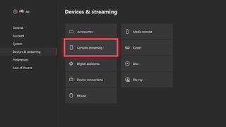 Xbox console streaming settings