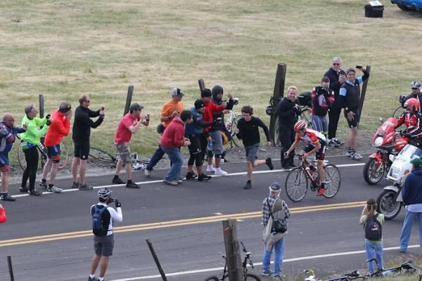 Chris Horner (RadioShack) rides away for good on Sierra Road.