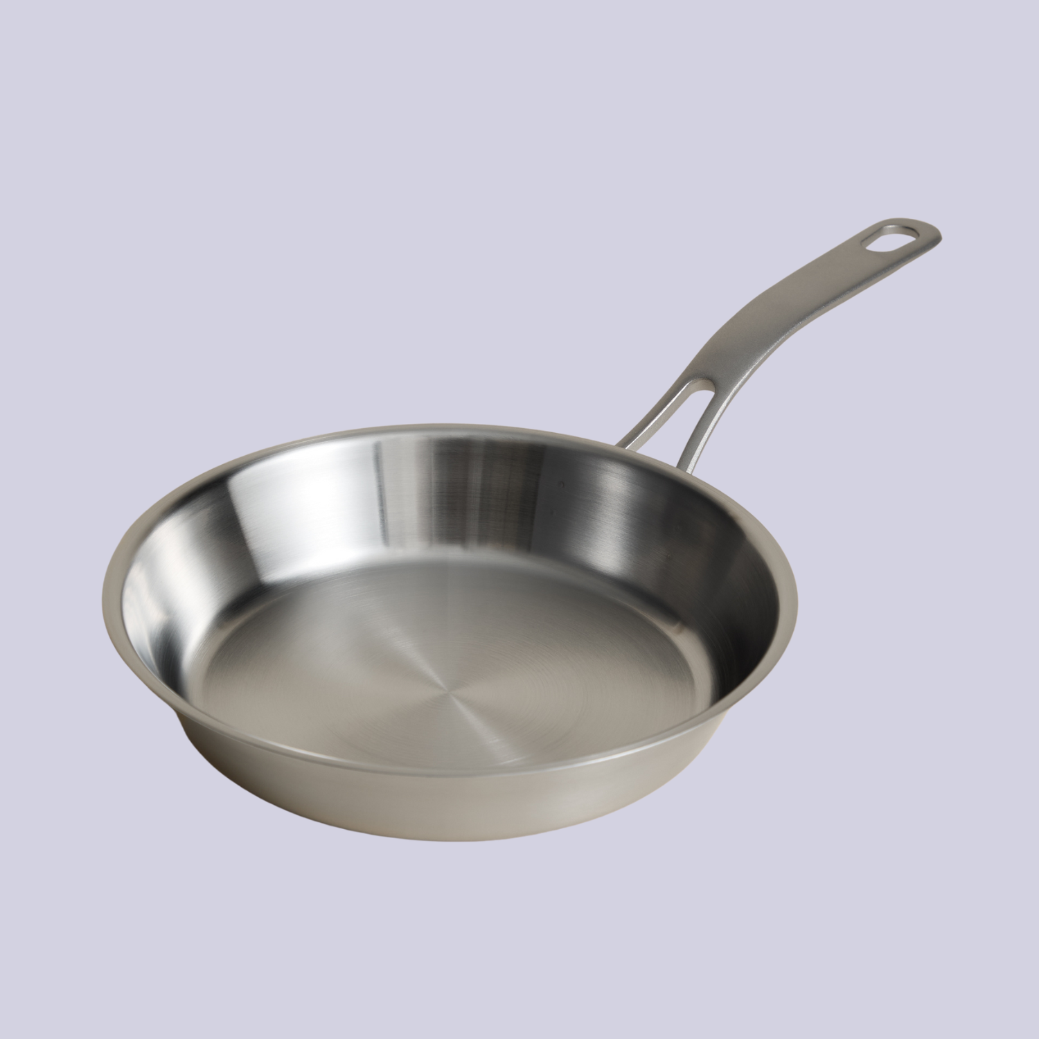 A steel frying pan