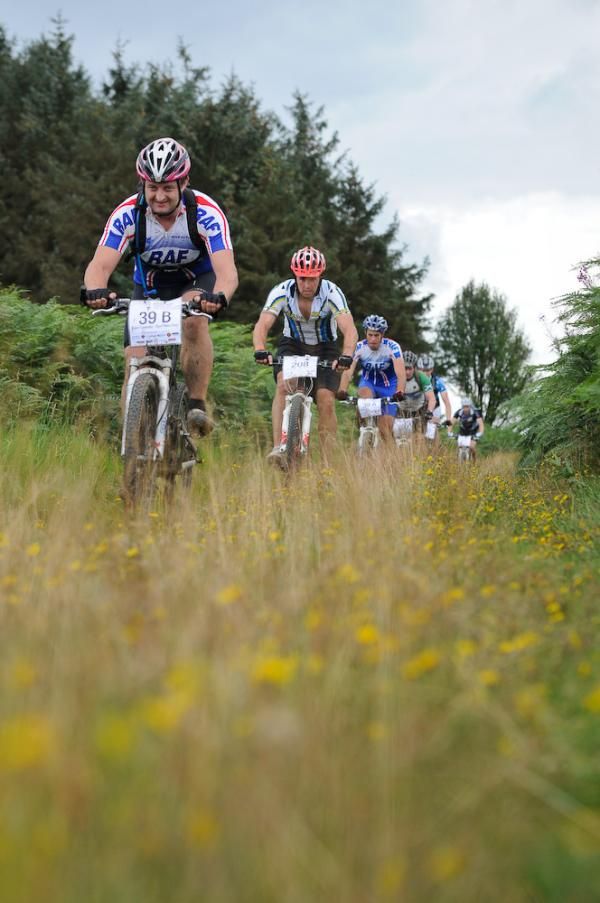 One of the final stretches of trail brought the riders brightly and gratefully to journey's end at Knighton.