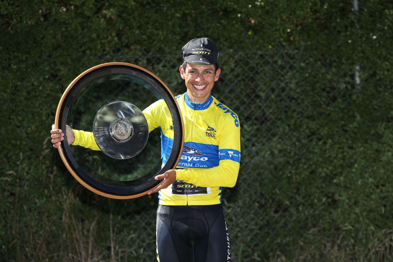 2018 Herald Sun Tour champion Esteban Chaves (Mitchelton-Scott) with his trophy