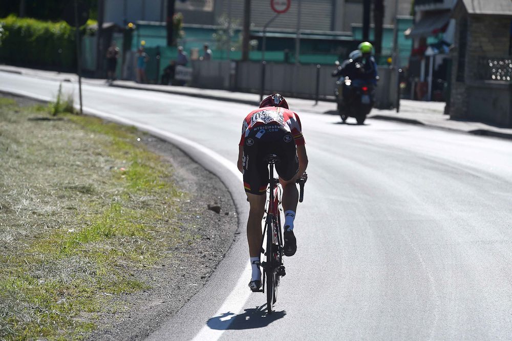Adam Hansen goes solo near the finish.