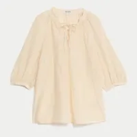 Jager Cotton Rich Tie Neck Top: Was £89 now £43