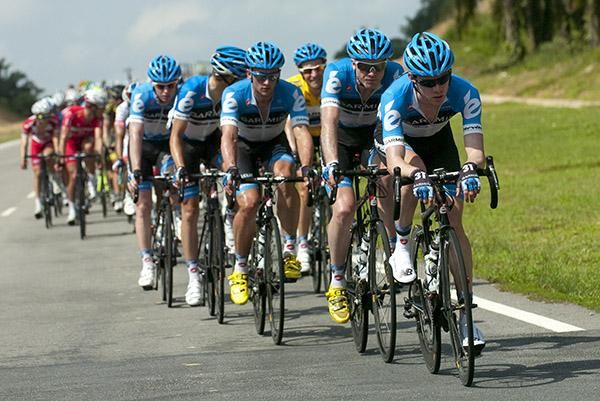 Garmin Barracuda was protecting their tour leader in yellow, David Zabriskie, during the third stage.