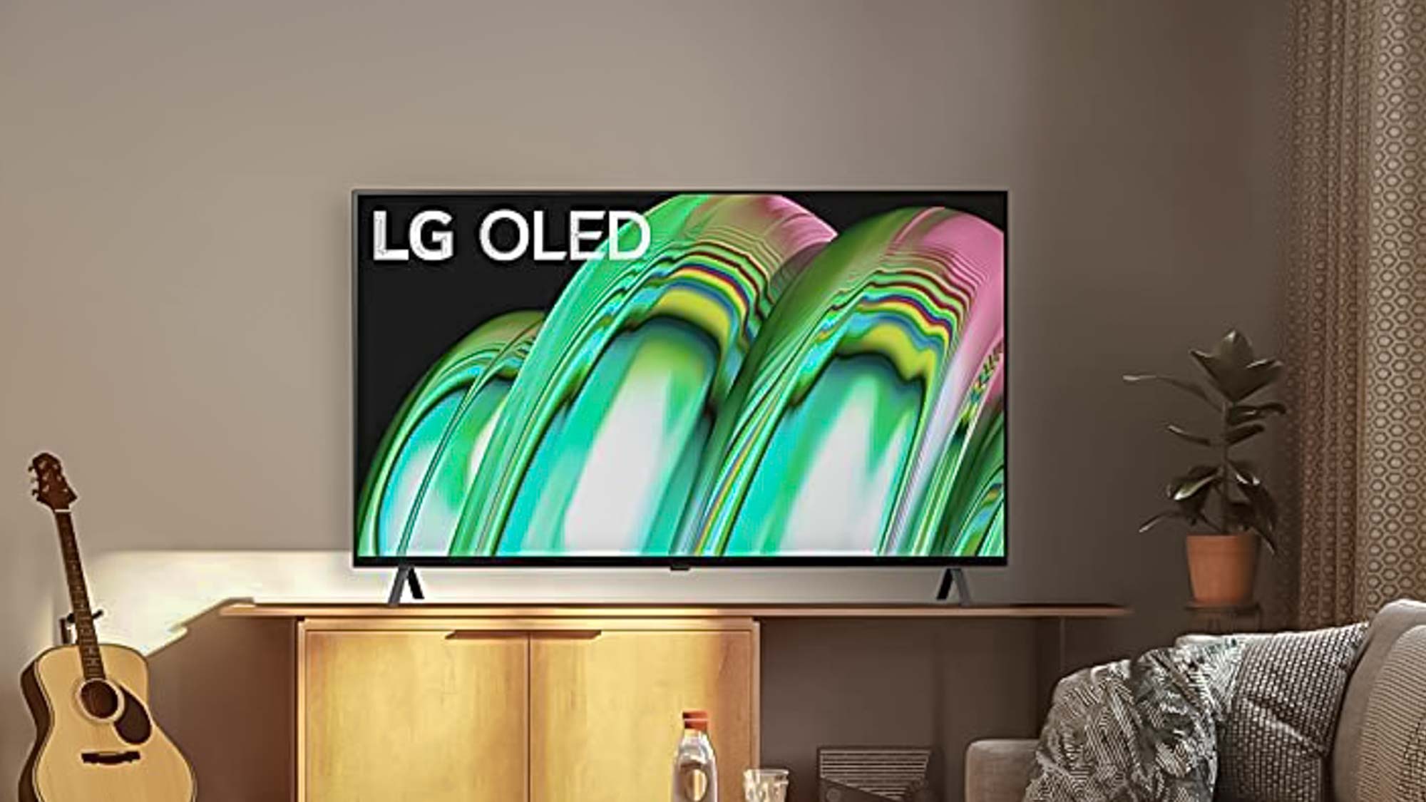 LG A2 OLED TV se muestra en la sala de estar