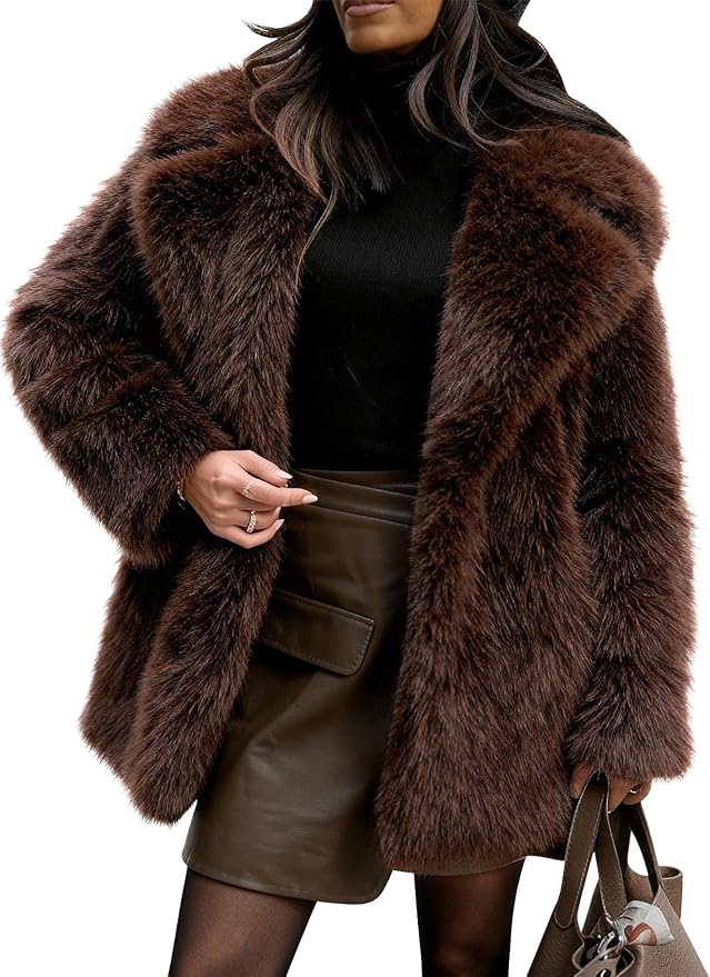 Flygo, Long Faux Fur Coat