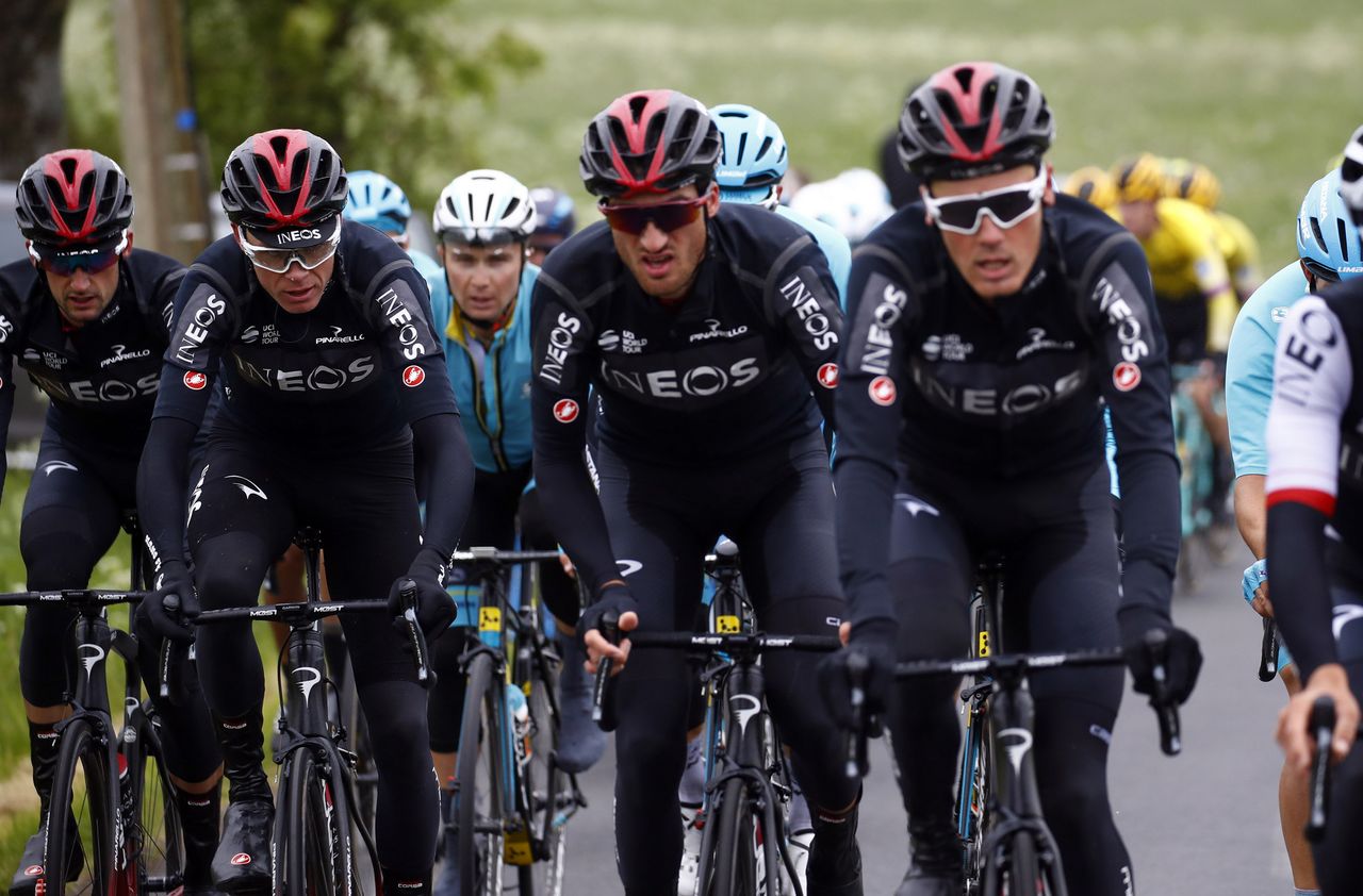 Team Ineos work to control the breakaway