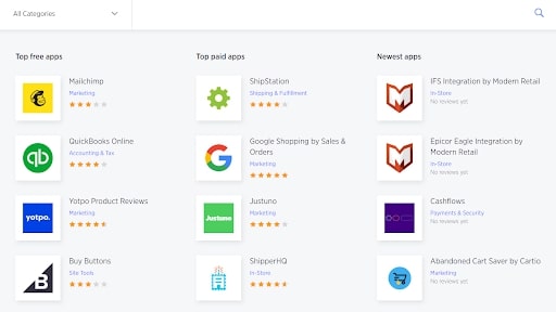 BigCommerce's app store
