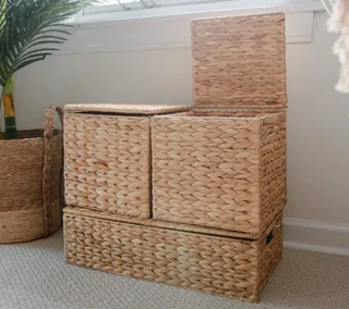 Set of 3 Collapsible Water Hyacinth Baskets by Lauren Mcbride