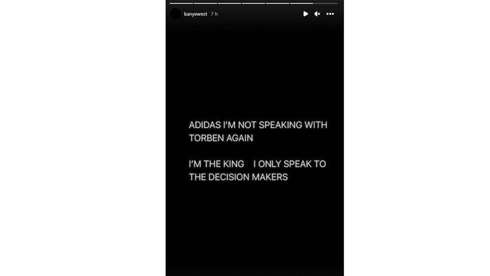 A screenshot of Kanye West's Instagram Stories