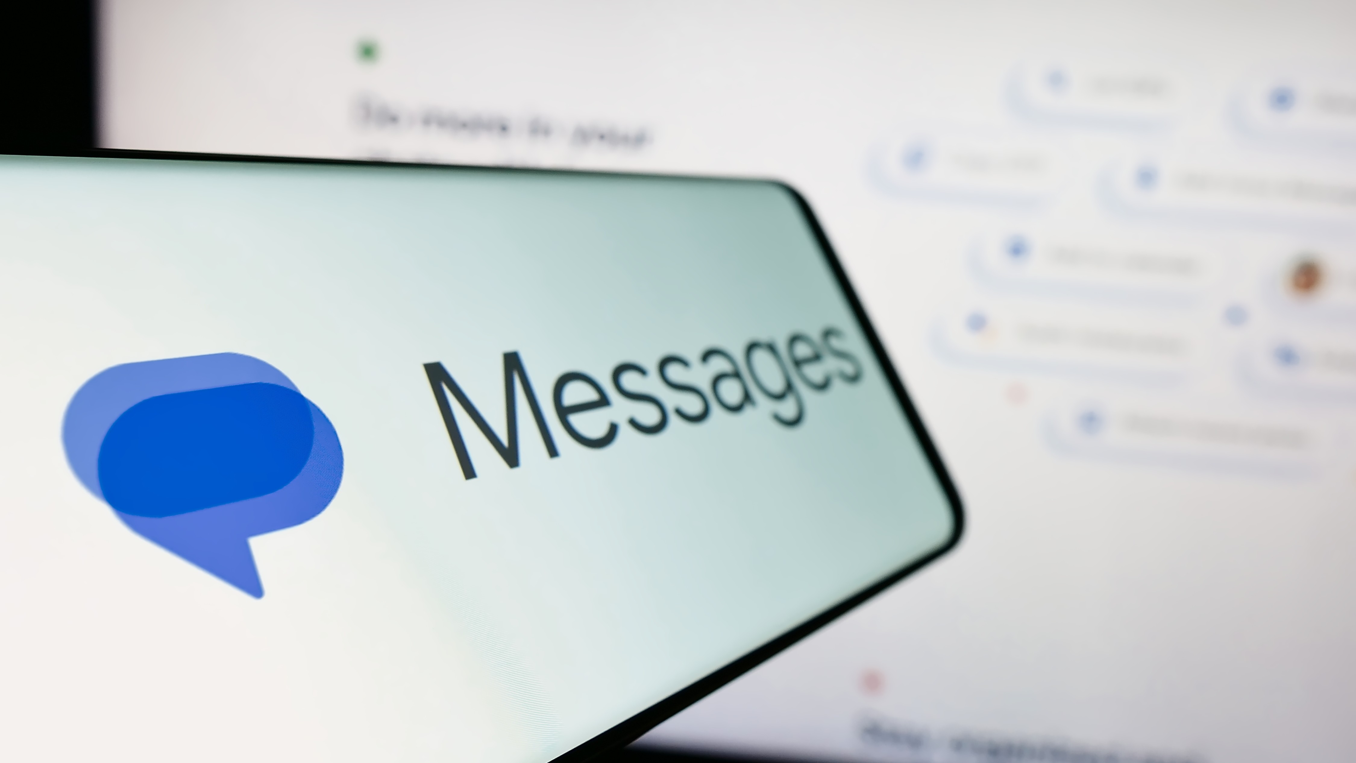 Smartphone with logo of instant messaging app Google