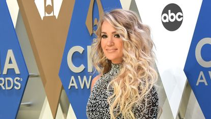  Country artist Carrie Underwood attends the 54th annual CMA Awards at the Music City Center on November 11, 2020 in Nashville, Tennessee.