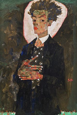 Self-Portrait with Peacock Waistcoat, Standing
