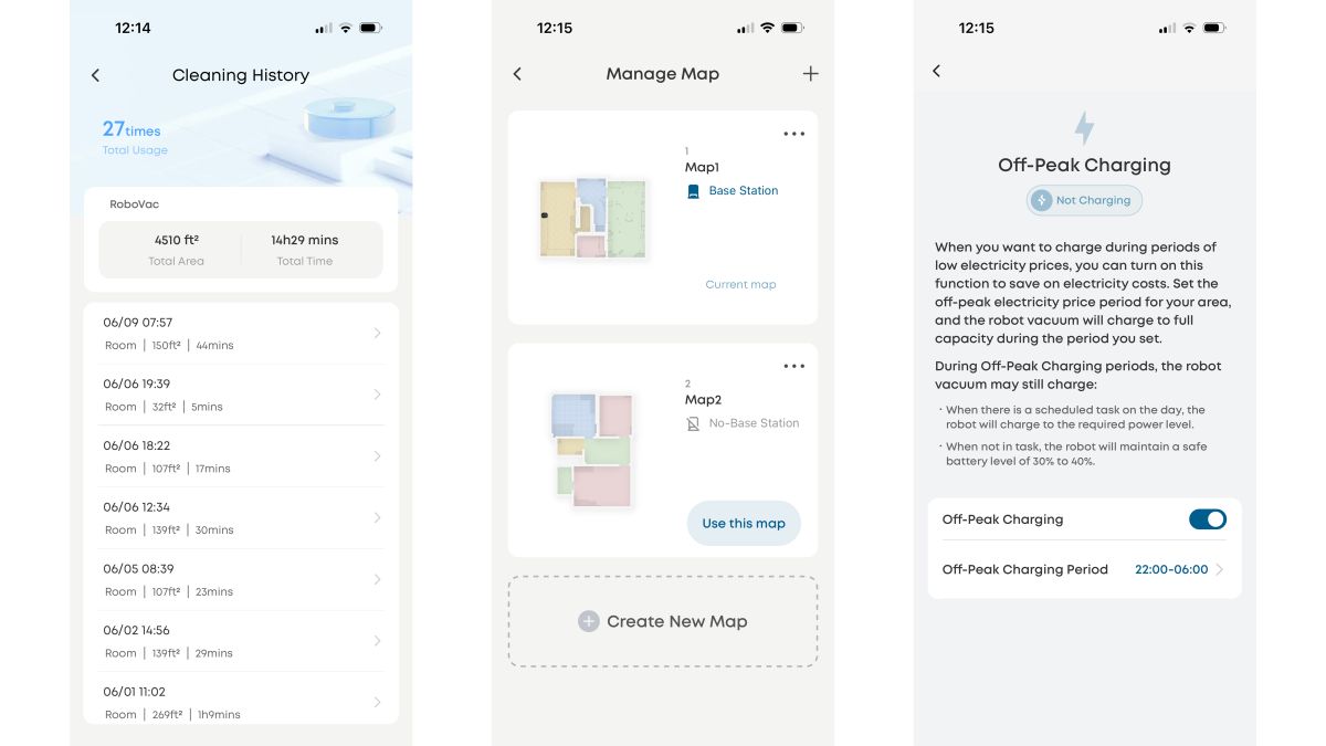 Eufy Omni S2 app screengrabs