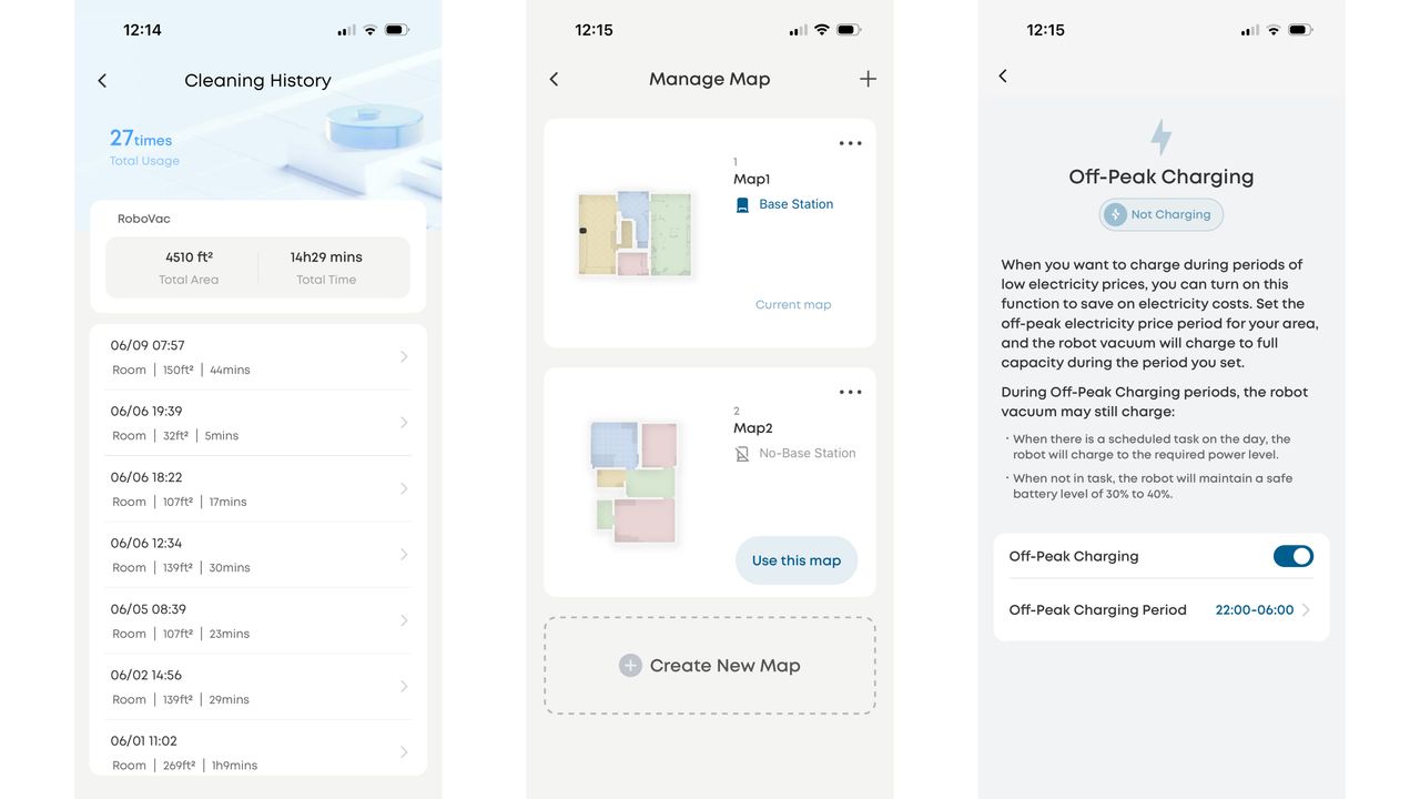 Eufy Omni S2 app screengrabs