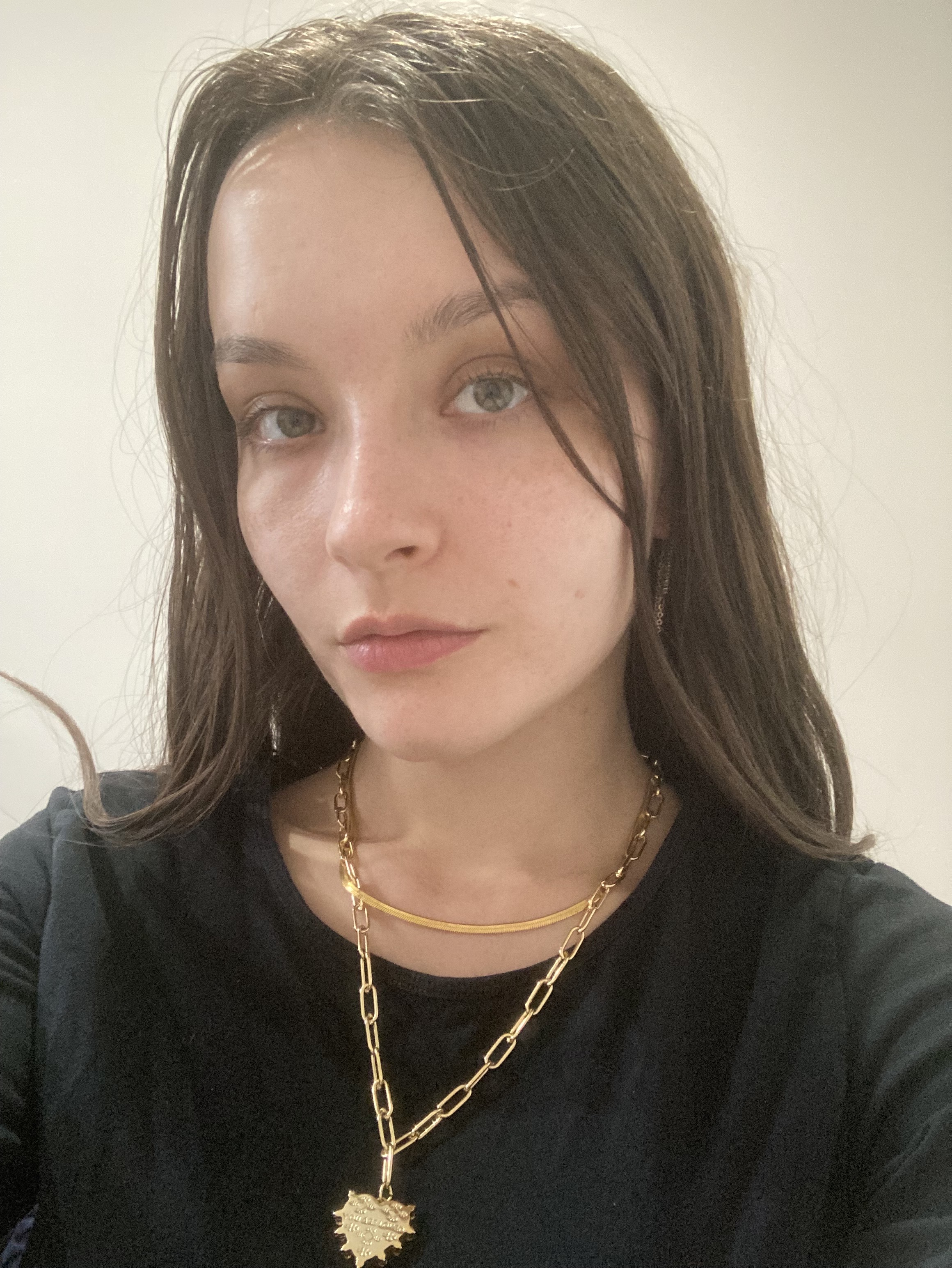 Bre, a Marie Claire tester, before applying Neutrogena Smokey Kohl Eyeliner