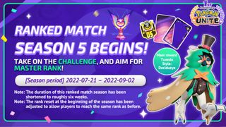Pokemon Unite Ranked Match Season 5 announcement