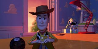 Woody looking sad in Toy Story