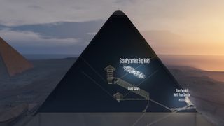 illustration of a void found within the Great Pyramid of Giza.