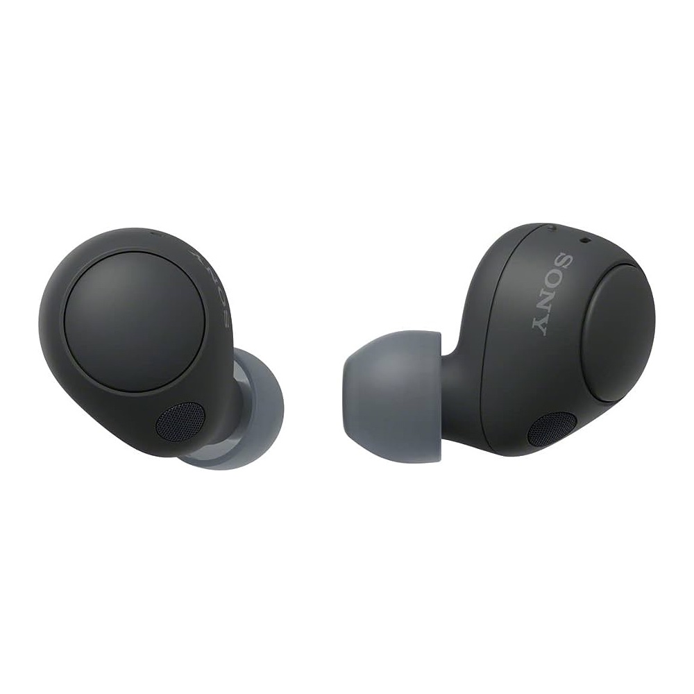 Sony WF-C700N earbuds in a white product render.