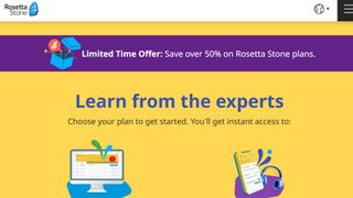 Website screenshot for Rosetta Stone