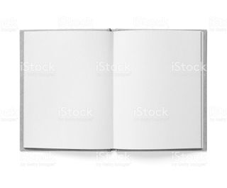 Blank open book showing spread