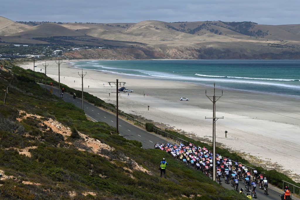Stage 2 of the Tour Down Under passed near Aldinga Beach