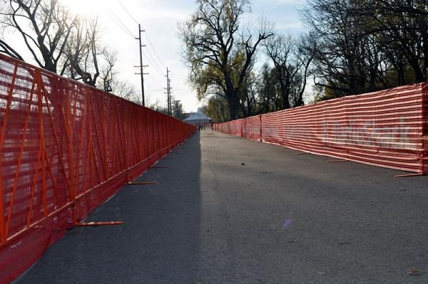 This section of ashphalt was the start/finish straight last year, but now is run in the opposite direction late in the lap.