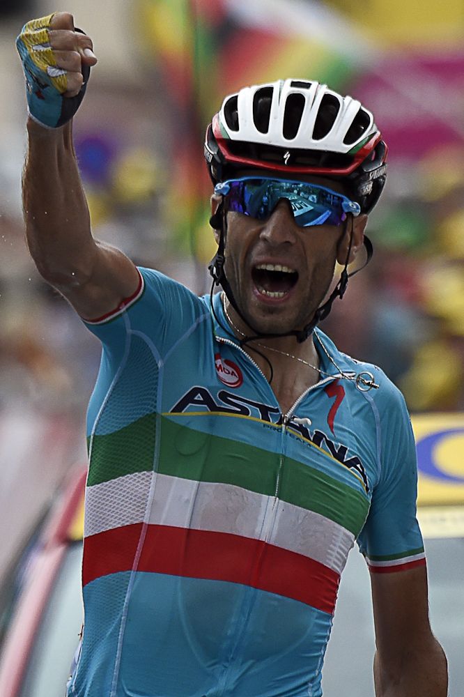 Vincenzo Nibali (Astana) wins stage 19 of the 2015 Tour de France.