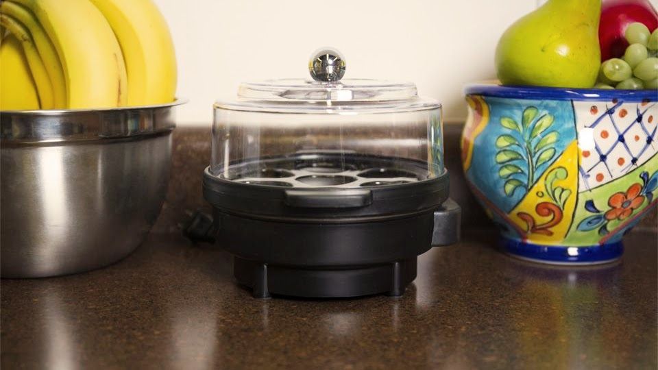 Hamilton Beach 25500 Egg Cooker being tested in writer's home