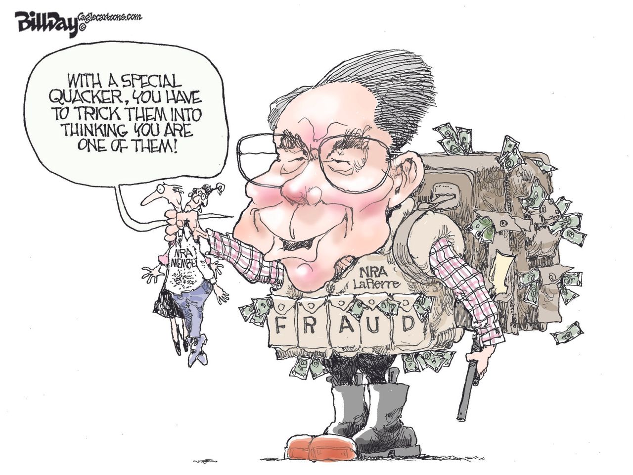 Editorial Cartoon U.S. Wayne LaPierre NRA Corruption Gun Rights