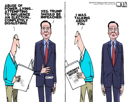 Political Cartoon U.S. James Comey FBI Abuse of Power