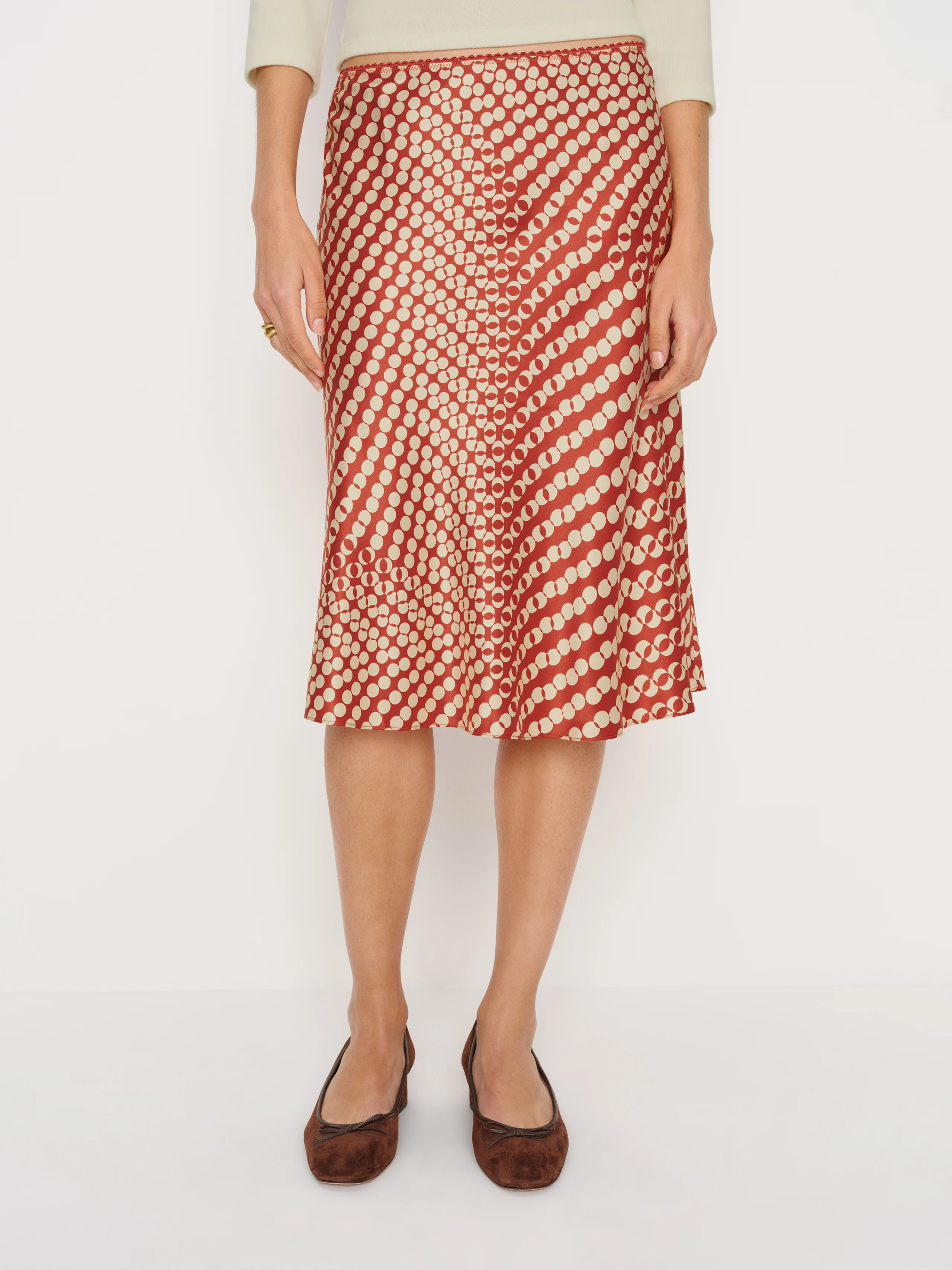 Reformation, Layla Silk Knee Length Skirt