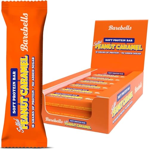 Barebells Protein Bars - 12 Count, 16g High Protein Treats &amp;ndash; Sugar Free Chocolate Nutrition Bar, Low Carb &amp;ndash; on the Go Breakfast or Post-Workout Snack (peanut Caramel)