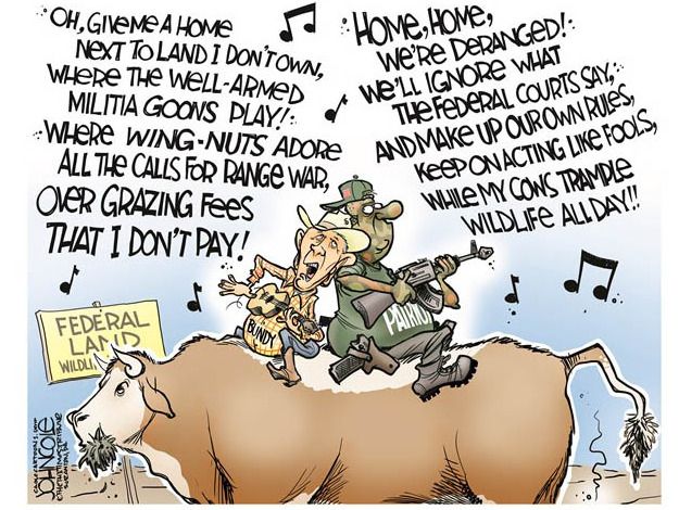 Editorial cartoon Cliven Bundy